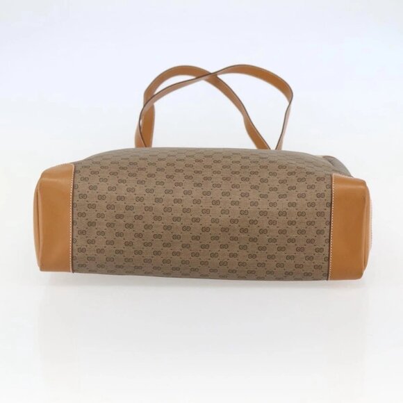 GUCCI Micro GG Supreme Tote Bag PVC Beige Gold - Picture 5 of 16
